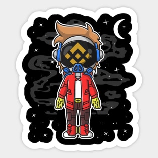 Hiphop Astronaut Binance BNB Coin To The Moon Crypto Token Cryptocurrency Wallet Birthday Gift For Men Women Kids Sticker